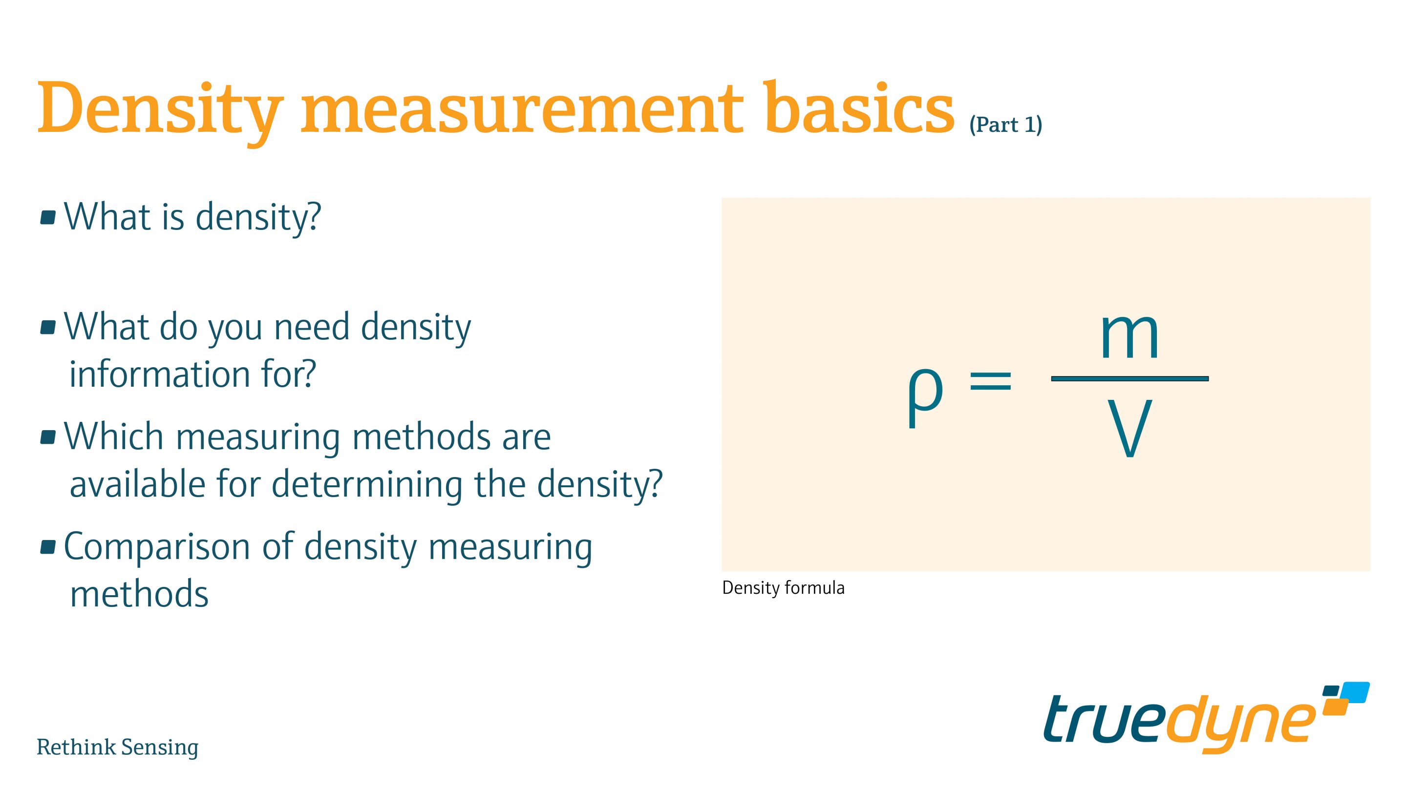 Density measurement basics – part 18  TrueDyne Sensors AG
